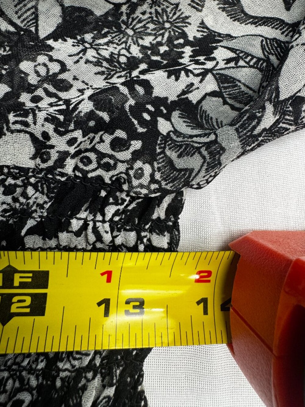 TOPSHOP Floral Stud Trim Mini Dress with stud details Black & White, Size 8 - Picture 15 of 16